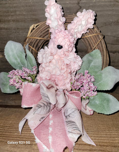 Mini Pink Easter Bunny Wreath, 6"