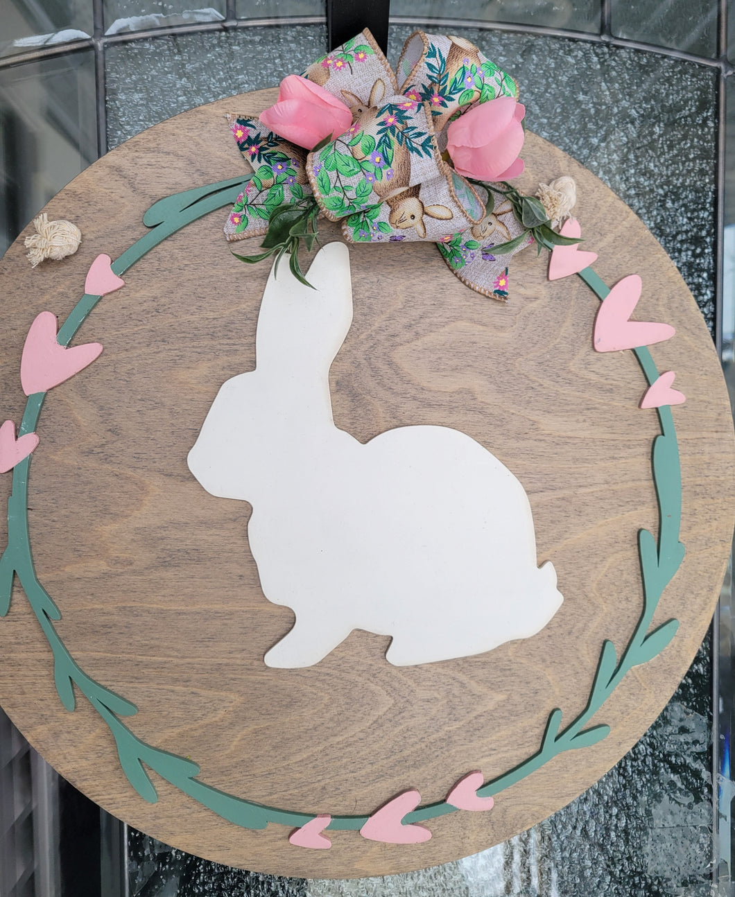 Easter Door Hanger, Wood Round, 18