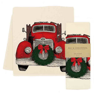 Truck with Wreath Tea Towel