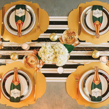 Load image into Gallery viewer, Classic Black and White Striped Paper Table Runner