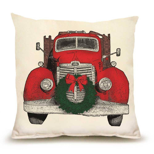 Truck with Wreath Medium Pillow