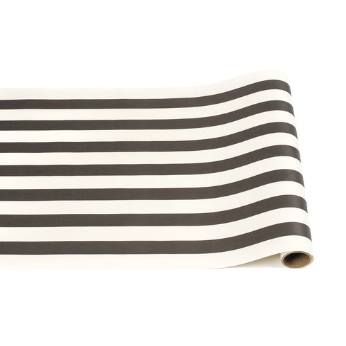 Classic Black and White Striped Paper Table Runner